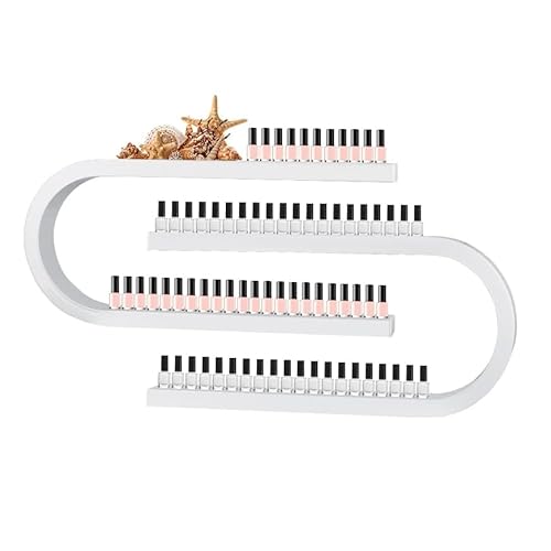 ZBJDX Organizador Colgante De Esmaltes De UñAs, Estante MetáLico De Pared En Forma De U, Estante MetáLico para Perfumes, para SalóN De UñAs, SPA Y Tienda En Casa,Blanca