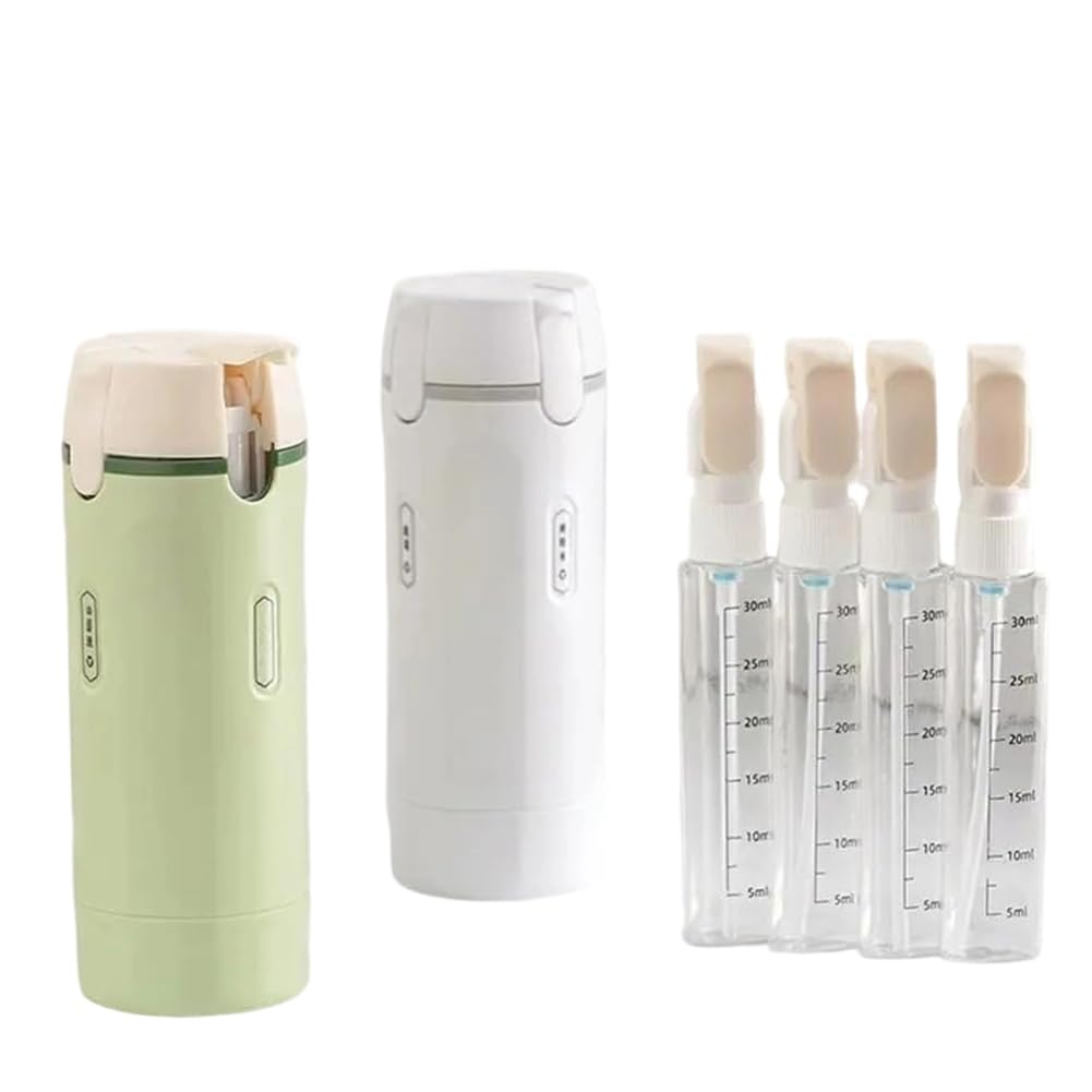Jnchdghwa 4in1 Travel Dispenser Bottle Portable Leak Proof Refillable Toiletry Container with Scale Label for Travel 2pcs