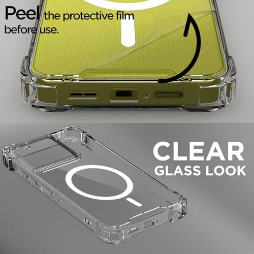 Image of Pikkme Back Cover for Motorola Moto G86 Power 5G Mag-Safe Shockproof PC + TPU Protective Case Magnetic Support Bumper Case (Transparent Mag-Safe)