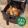 Bosch Friteuse sans huile Série 6, MAF671B0, Air Fryer XXL, capacité de 7,2 L, 7 programmes prédéfinis, vitre de cuisson éclairée, cuisson jusqu'à 65% plus rapide, noir