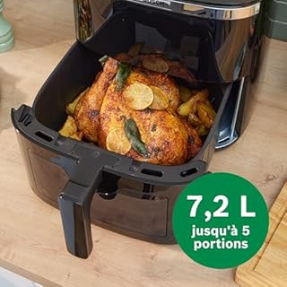 Bosch Friteuse sans huile Série 6, MAF671B0, Air Fryer XXL, capacité de 7,2 L, 7 programmes prédéfinis, vitre de cuisson éclairée, cuisson jusqu'à 65% plus rapide, noir