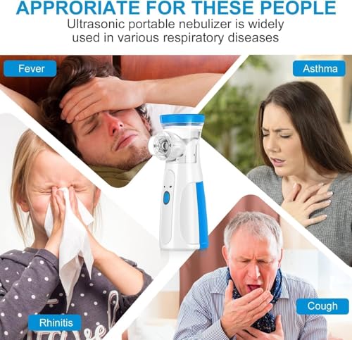 Image of COHAL Rechargeable Portable Nebulizer for Baby and Adults | Mini Vaporizers Handheld Atomizers With Respiratory Mask for Home Travel use | Ultrasonic Mesh Inhalators Humidifier with Long Battery Life Quick Relief Effective for Asthma, Cough, Sinus & Allergy Relief at Home