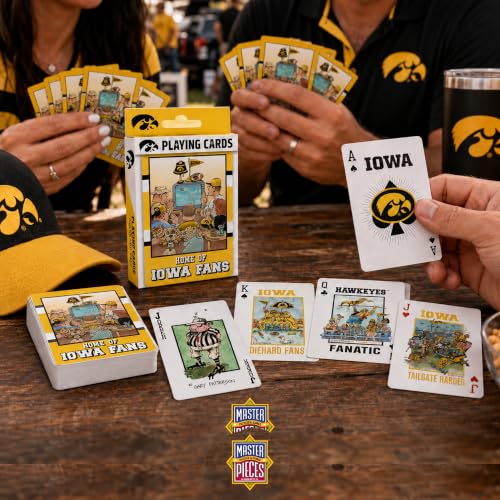 Image of Masterpieces Adult Playing Cards - Iowa Hawkeyes Fan Deck, 54 Poker Size Cards