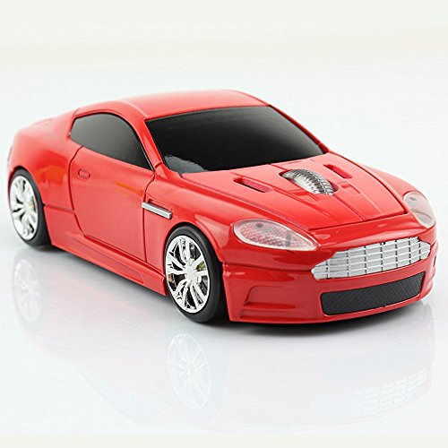 Ratón óptico inalámbrico con diseño de coche deportivo para ordenadores portátiles y PC, alcance de 10 metros, 2,4 GHz, receptor nano USB, 1600 DPI, de Spectronix 