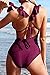 CUPSHE Women's One Piece Swimsuit Ruffle Deep V Neck Strappy Swimwear Bathing Suits