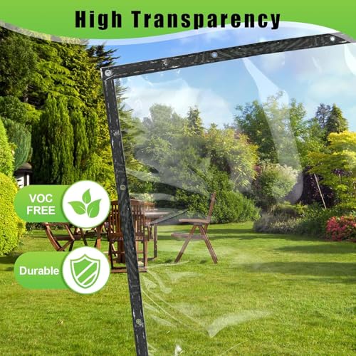 Lona de PVC transparente multiusos resistente a intemperie y rayos UV 4