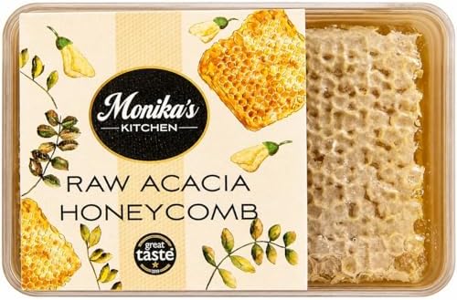 Raw Acacia Honeycomb 210g - Fresh Edible Comb from the Hive - Award Winner