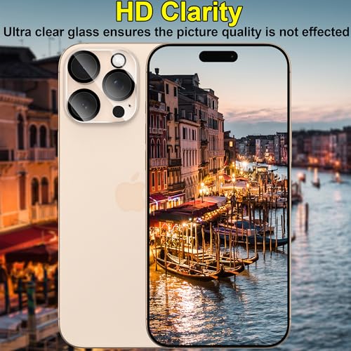Image of 4youquality Camera Lens Protector for iPhone 16 Pro and iPhone 16 Pro Max, 9H Tempered Glass, Anti-Scratch, Case-Friendly, 3-Pack