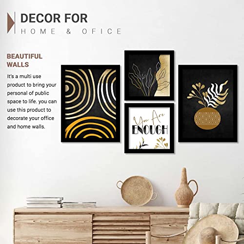 Image of kotart Home Dacor Abstract Painting Decorative Modern Wall Art poster With Frame For Living Room Bed Room Hotel Wall Decor Digital Reprint Engineered Wood Set of 4 (Art 6, Big (13x17 or 13x13 inch))
