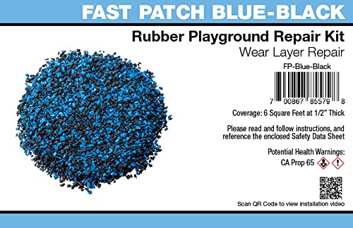 Fast Patch Poured-in-Place Surfacing Repair Kit Fix Rubber Playground (Blue/Black, Standard)