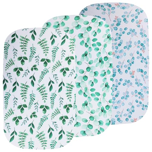 Onacosht Bedside Sleeper Bassinet Sheets 33" x 19", 3 Pack, Greenery Leaf