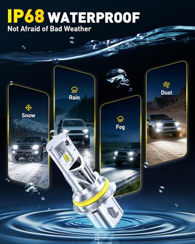 Image of AUXITO 9007 /HB5 LED Light Bulbs, 80000LM 1500% Ultra-Bright, 1:1 Halogen Size, 3 Min Quick Install, IP68 70000H Lifespan, No Flicker, 99% Compatibility, Pack of 2