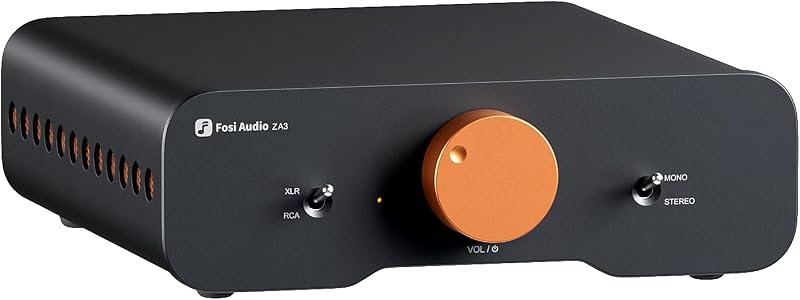 Fosi Audio ZA3 Amplificador estéreo balanceado Componente de audio para el hogar Mini amplificador mono de 2 canales TPA3255 para subwoofer Escritorio Cine en casa Estantería Torre parlantes pasivos de piso con fuente de alimentación de 48 V