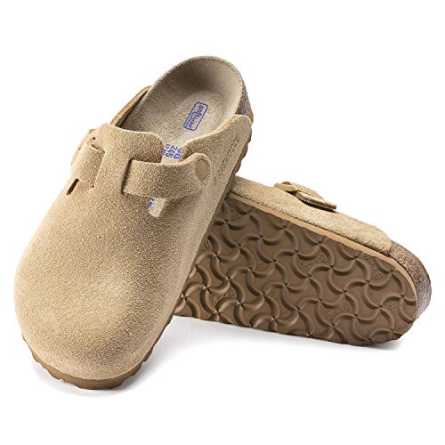Image of Birkenstock Boston Soft Footbed Suede Leather Cream Clogs