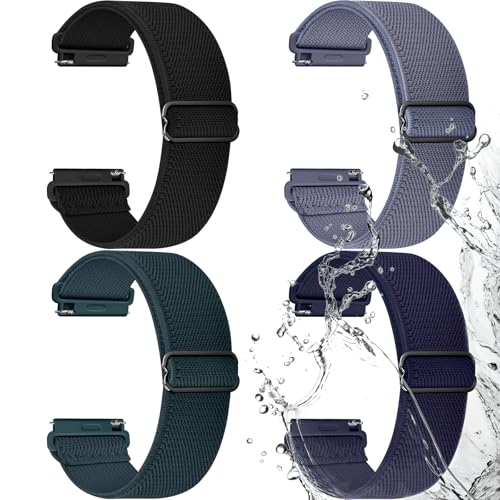 Image of Fullmosa 4-Pack 18mm Water-Resistant Nylon Watch Straps | Compatible with Fossil Q Venture Gen 3 /Q Venture HR Gen 4, Garmin Venu 2S /Venu 3S /Vivoactive 4S and Other 18mm Watches