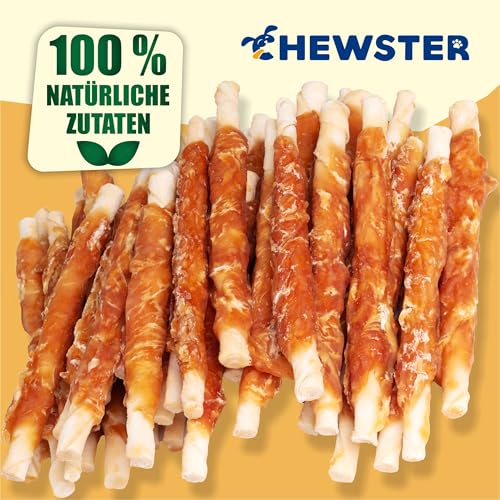 CHEWSTER Kaustangen für Hunde mit Huhn – Hundeleckerli - 85 Kaurollen für Hunde (800 g)