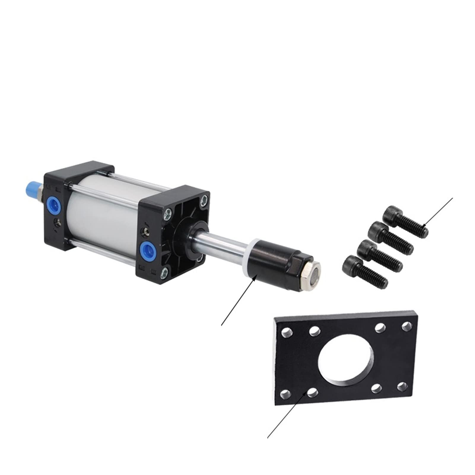 Pneumatic Cylinder Standard Pneumatic Cylinder Bore 80mm Double Acting Air Cylinders Adjustable Stroke 100-150mm Large Thrust(SCJ80x150-50 and FA,Without)