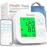 iHealth Track Smart Upper Arm Blood Pressure Monitor with Wide Range Cuff that fits Standard to Large Adult Arms, Bluetooth Compatible for iOS & Android Devices