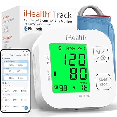 iHealth Track Smart Upper Arm Blood Pressure Monitor & Rechargeable Fingertip Pulse Oximeter