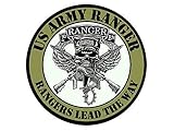 JR Studio 4x4 inch Round 2ND Battalion - Rangers Lead The Way Sticker (Army 2D bn Logo) Vinyl Decal Sticker Car Waterproof Car Decal Bumper Sticker