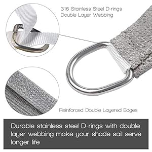 Artpuch 12' x 12' x 17' Wall Triangle Sun Shade Sails UV Block for Shelter Canopy Patio Garden Outdoor Facility Beach and Activities (12'x12'x17' Light Grey) Artpuch 12 x 12 x 17 Wall Triangle Sun Shade Sails UV Block for Shelter Canopy Patio Garden Outdoor Facility Beach and Activities 12x12x17 Light Grey