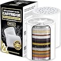 AquaHomeGroup 20-Stage Premium Shower Filter Replacement Cartridge with Spin Propeller 2-Pack (No Housing) - Water Filter Refill Compatible with Any Shower Filter of Similar Design 15 and 20 Stages