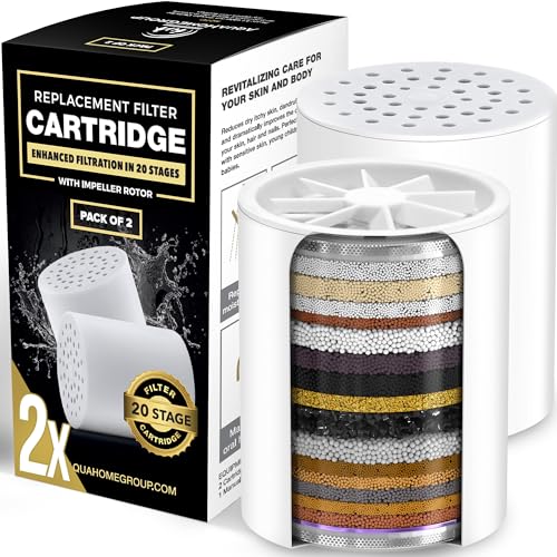 Image of 15-Stage Replacement Premium Filter Cartridge 2-Pack (No Housing), Compatible with Any Shower Filter of Similar Design Universal High Output EW-SF - 15 AquaHomeGroupaa‚¬¦