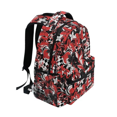 Red and Black Butterfly Flowers kids backpacks for boys with big book bags for middle school mochilas escolares para ni?os2