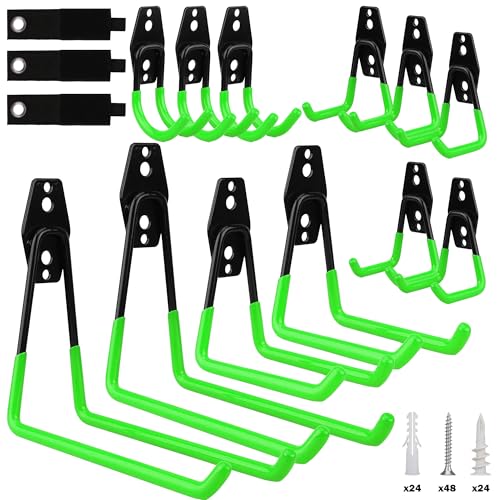 Sedy 15-Piece Garage Hook Wall Storage Tool, Steel Heavy Duty Bike Hooks cover