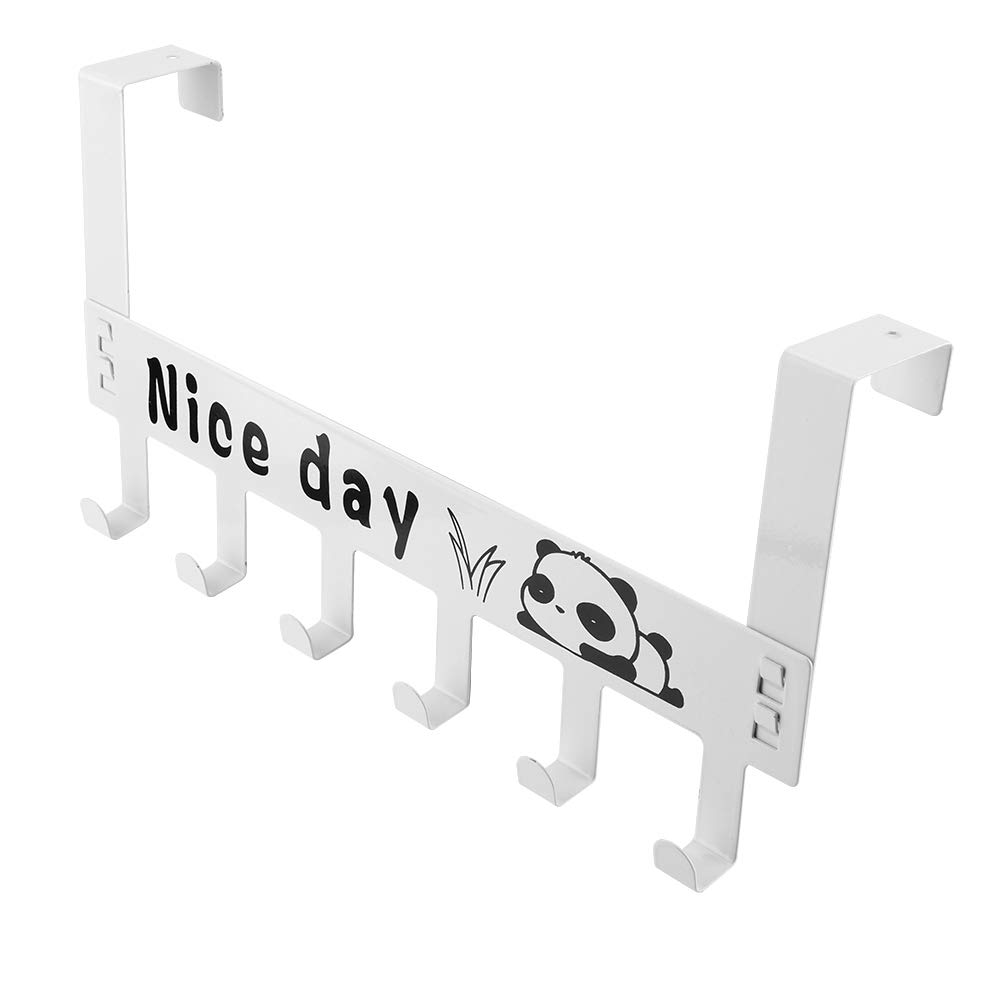 Metal Over Door Hook Hanger Heavy Duty Door Hanger for Coats Jackets Hats Robes Towels for Bathroom Bedroom Mudroom(White)