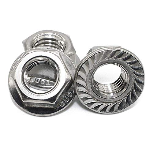 Preisvergleich Produktbild 25 Stück Sechskantmuttern M8 mit Flansch DIN 6923 Edelstahl A2