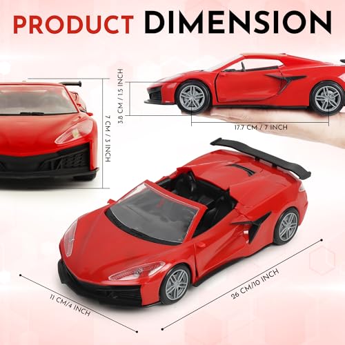 Image of Convertible Remote Control Car | Rechargeable Battery 2+ Hours Playtime | Bright Headlights & Taillights | Manually Openable Roof & Doors | Made in India (Red)