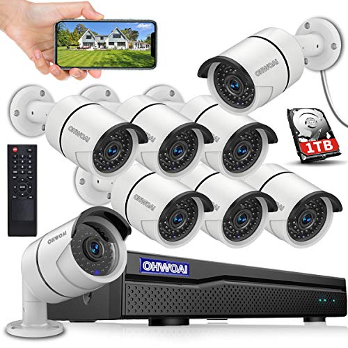 ã€8CH 5MP DVRã€‘ Wired 8ch Home Security Camera Outdoor System with Hard Drive,DVR Video Surveillance Security Camera System,Surveillance DVR Kits,8pcs 1080p Security Camera Outdoor Wired,APP