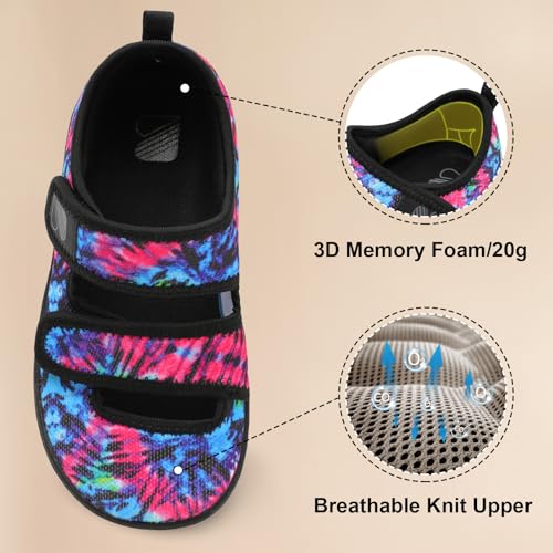 Image of Besroad Womens Walking Shoes Wide Diabetic Shoes Adjustable Barefoot Casual Sneakers Breathable Zero Drop Arthritis Edema Sneakers Indoor Outdoor