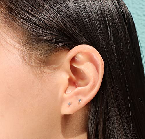 Stud Earrings for Women Stainless Steel Small Cubic Zirconia Stud Earrings Set for Women2