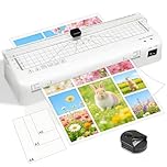 Laminator, A4 Laminating Thermal Laminating Machine with Built-in Cutter and Corner Rounder, Fast Warm-Up and High-Speed Lamination, Laminator for Home Office School Use