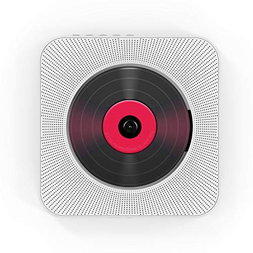 Wall Mounted CD Player BT Speakers Home Audio Boombox with Remote Control FM Radio AUX Input Headphone Output U Disk Music Player