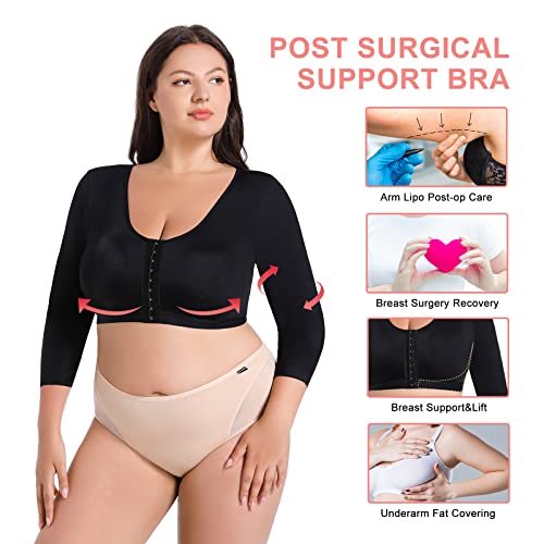 Plus Size Women's Arm Shaper Tops Arm Lift Slimmer Compression Sleeves Support Garment Post Surgical Corrector2
