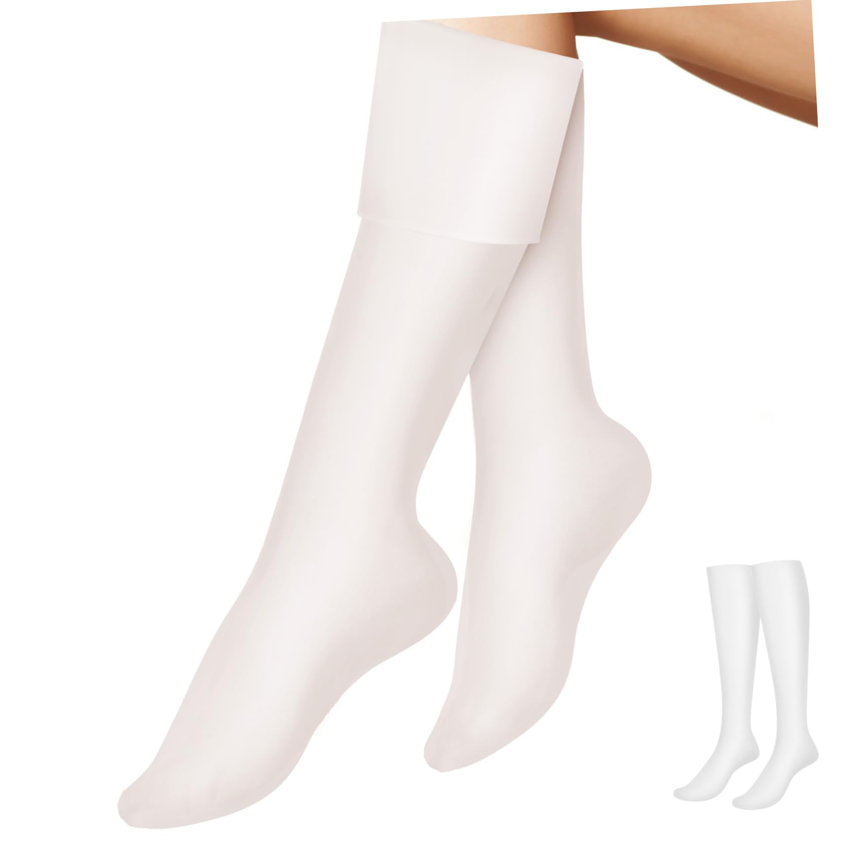 Healvian Calcetines Hidratantes de Gel Largos para Pies Secos Cuidado de Talón Nocturno Suaviza y Repara la Piel Loción de Spa