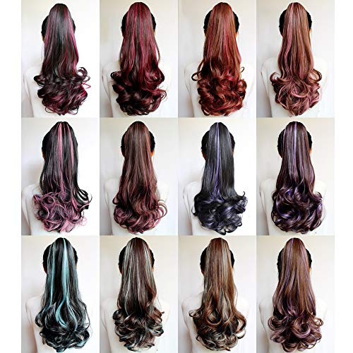 Sotogo GO0256 30 Pieces Clip In Hair Extensions Colorful Curly Hair Extensions Hair Streak Party Highlights Hairpieces thumb #3