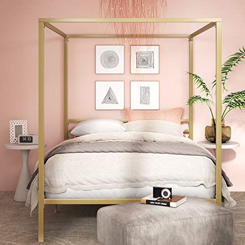 Zinus CPBFG-Q Patricia Gold Metal Canopy Platform Bed Frame thumb #1