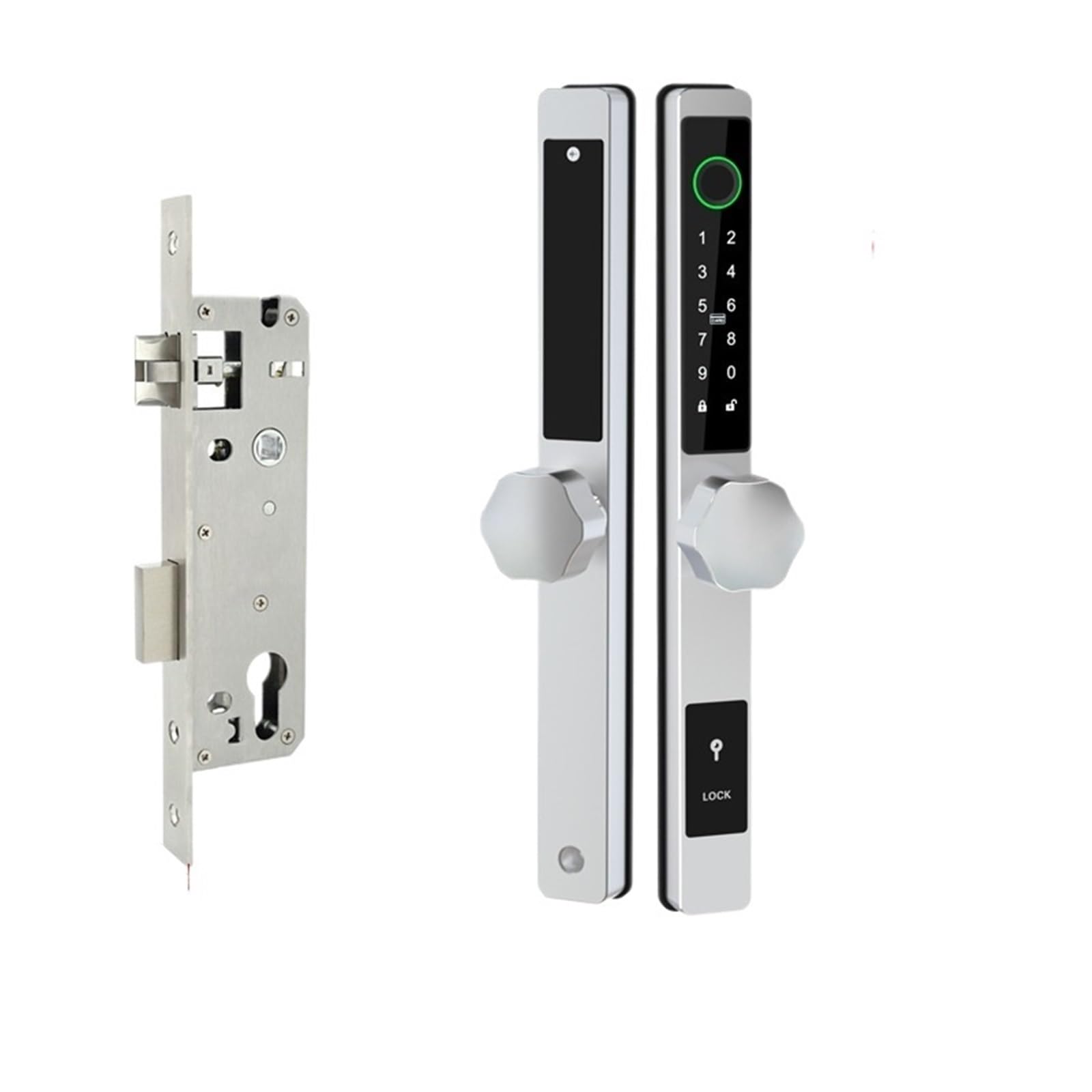 DIGNIFE Smart Door Lock, Waterproof Outdoor Fingerprint Password Smart Electronic Lock(Silver,01)