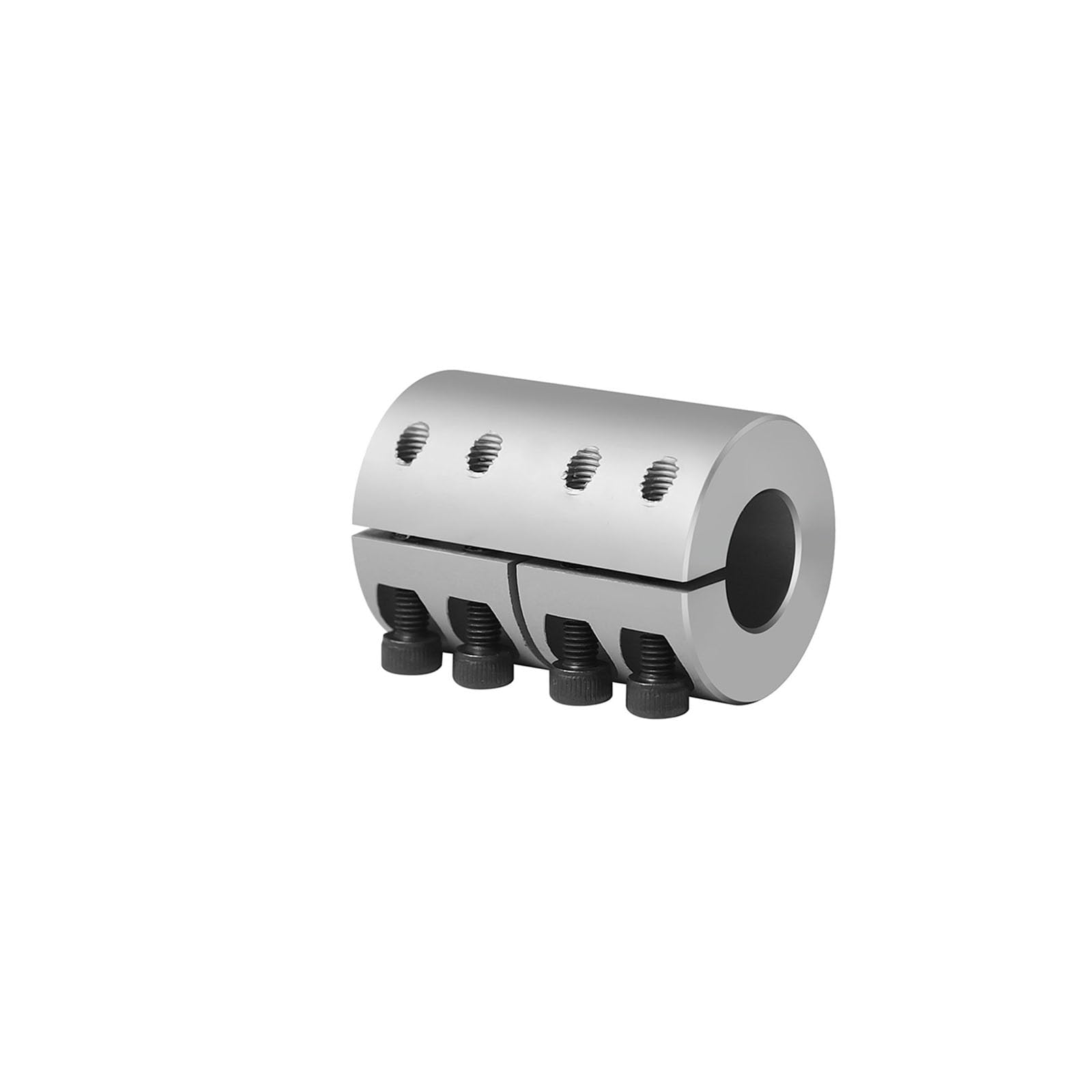 10mm to 12mm Aluminum Rigid Clamp-On Shaft Coupling, 32mm Diameter x 45mm Length, Motor Shaft Connector for CNC Machines, 3D Printers, and DIY Encoders