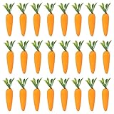 Honbay 24PCS Simulation Carrots Mini Artificial Carrot Decorations Realistic Fake Carrot Vegetable Food Models Ornaments for Home Party Tabletop Decorations Sample Display Photography Props
