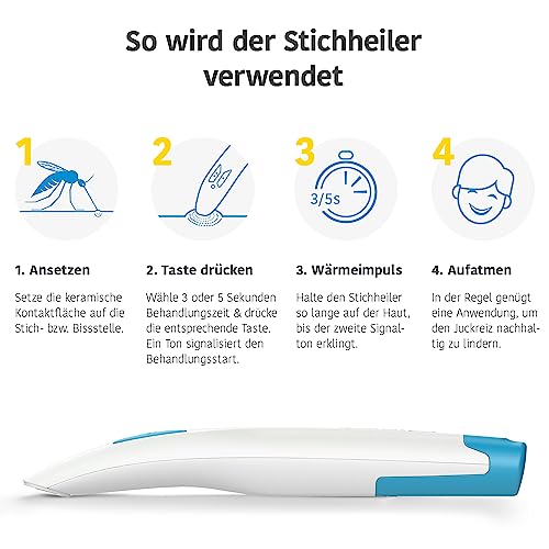 bite away Two, der original Stichheiler, der elektronische Insektenstichheiler für die schnelle Behandlung von Mückenstichen, Hitzestift, bis zu 300 Anwendungen. Ersetzt Nicht den Mückenschutz