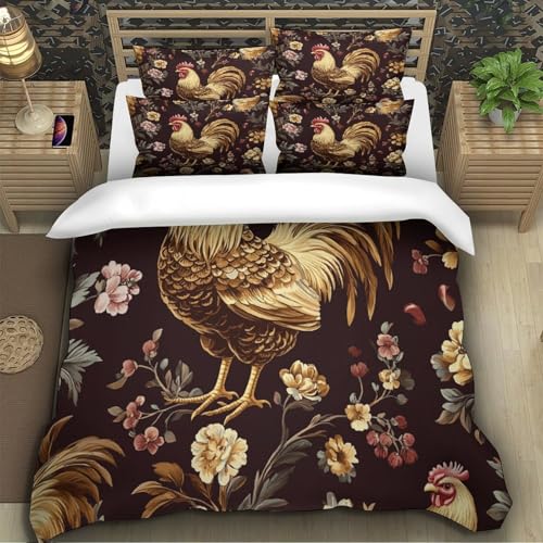 Housse de couette coq microfibre légère et infroissable pour simplifier les corvées