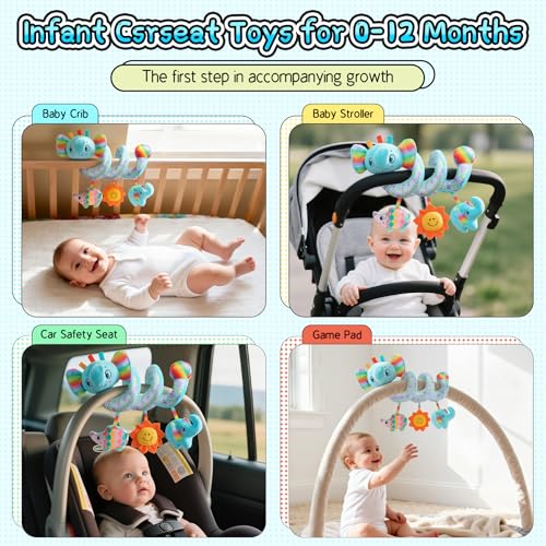 Image of Spiral Car Seat Toys for Babies 0-6 Months