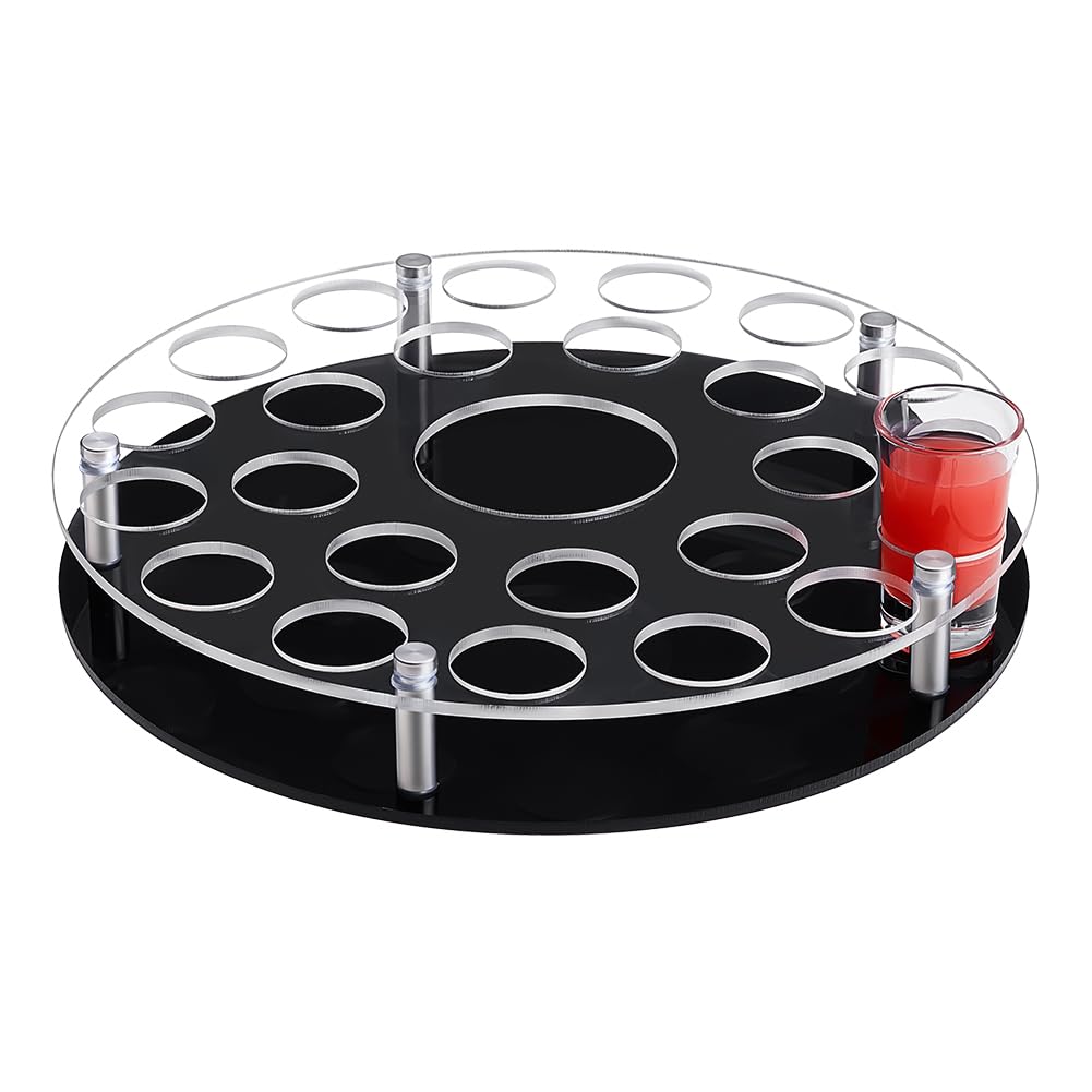 Peacoblue 25 Shot Glass Tray Holder with Heavy Base-White