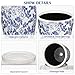 Ceramic Pot for Plants 5.5 inch Blue and White Pot for Plants Small Chinoiserie Planter Pots with Drainage Hole and Saucers Outdoor Inoor Blue Flower Pots for Succulent, Cactus, Snake Plant, Herb