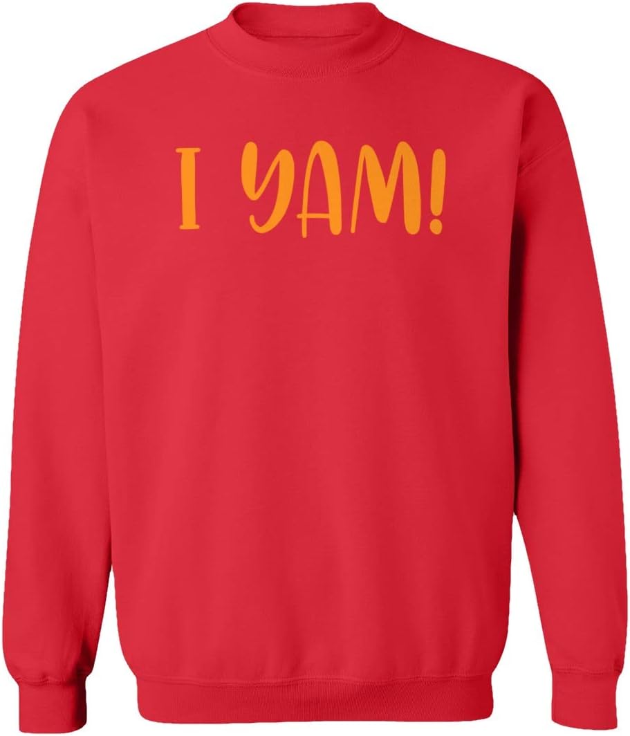 I Yam Sweet Potato Thanksgiving Day Funny Unisex Sweatshirt Crewneck Sweater (Red, X-Large)